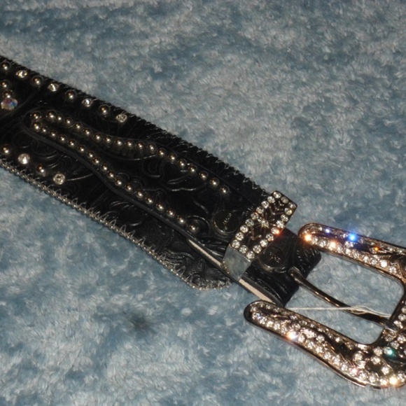 Wide Leather Western Bling Belt main image 5